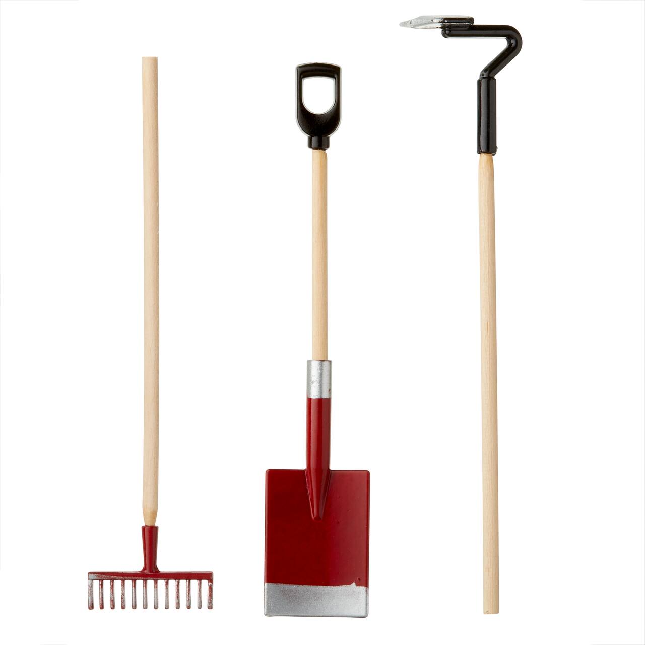 12 Pack: Mini Garden Rake, Hoe & Shovel by Make Market®